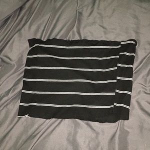 black/white tube top